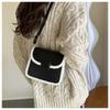 Bag Women's Autumn and Winter New Plush Splicing Messenger Bag Simple Commuting Temperament Versatile Shoulder Small Square Bag