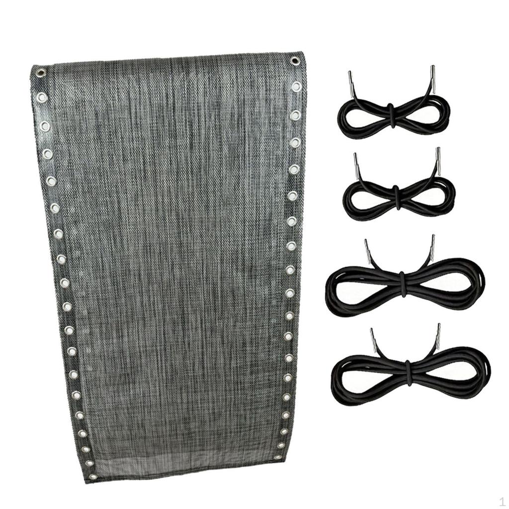Chair Replacement Fabric 160x43 cm Folding Lounge Repair Cloth with Cords Kit
