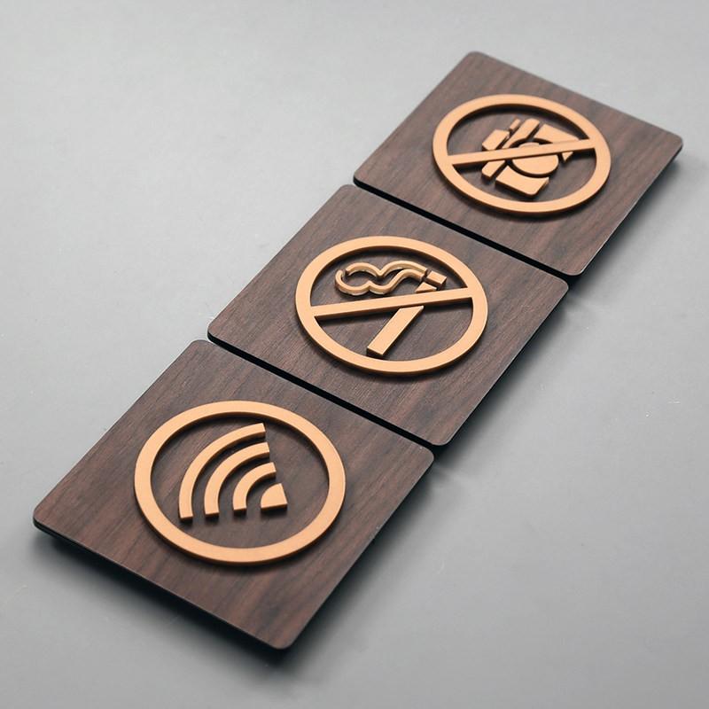 95x95mm Warm Reminder Sign WIFI No Smoking Logo Warning Plaque Public Shope Wall Sign No Trespassing Warning Plaque New
