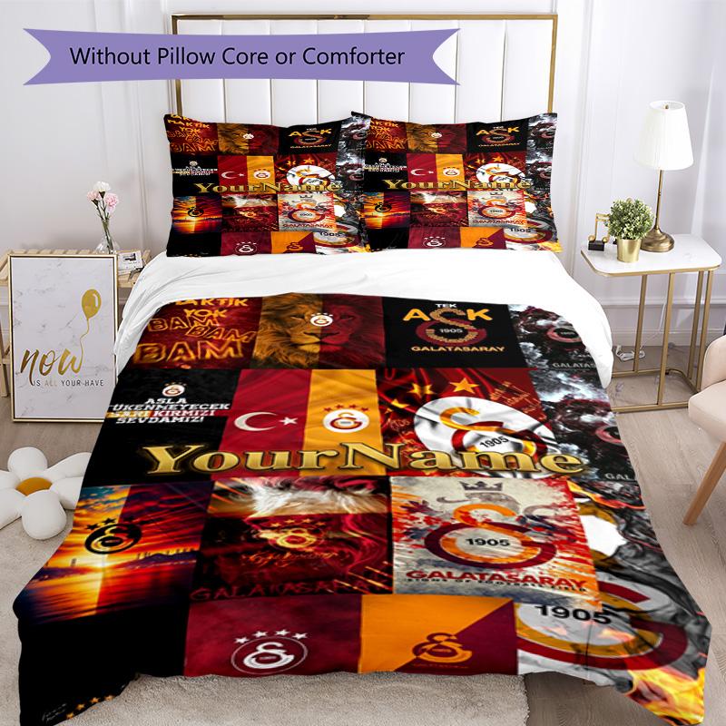 Galatasaray 90 Customize Your Name Bedding Set Breathable Duvet Cover with Pillowcases Home Decoration Birthday Gift