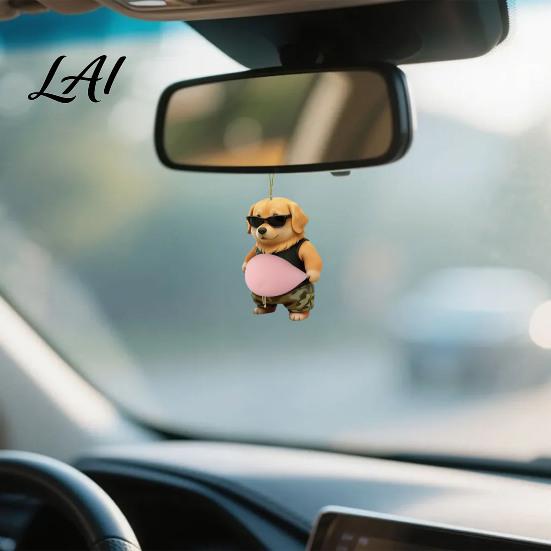 Child Safety Corner Protector Car Pendant Soft Rubber Fat Dog Shape Decompression Toy Adhesive Backing Elastic Cushion Easy Apply Remove Refrigerator