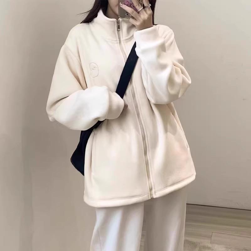 Women's Lambswool Thick Coat: Fleece Windbreaker for Spring to Winter, 2025 Collection.