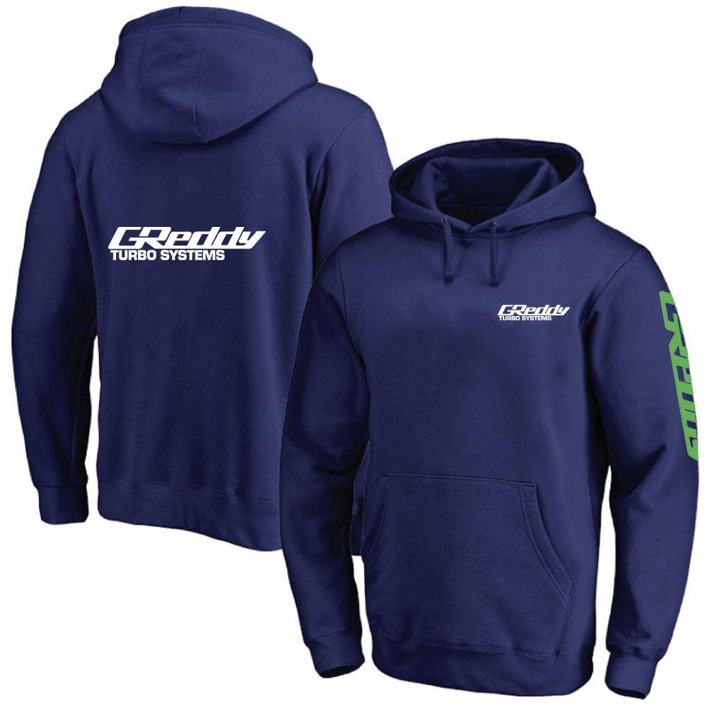 2025 Frühling Herbst Herren GReddy Turbo Systems Logo Print Einfarbig Pullover Hoodies High Street Trendy Kordelzug Kapuzenmantel