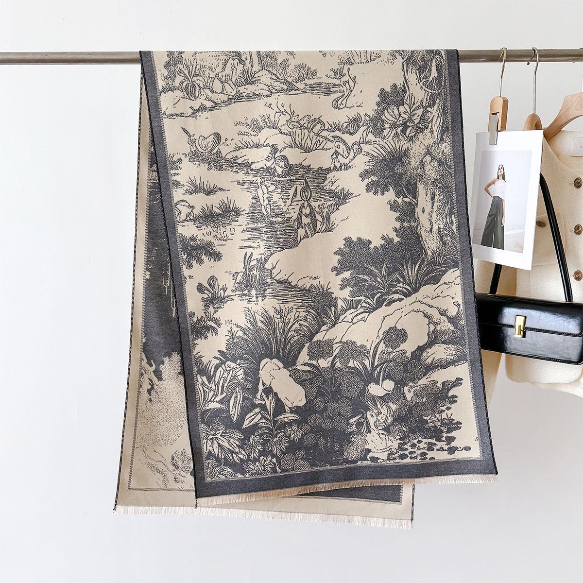 

Пончо шарф женский зимний кашемировый плед толстый теплый женский Bufanda роскошный брендовый принт пашмины палантины пончо