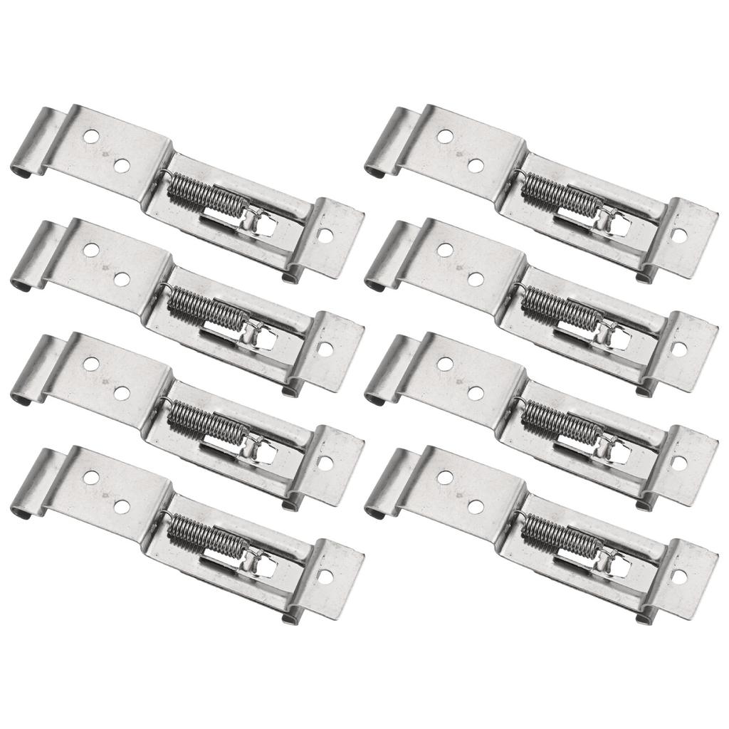 Spring Loaded Stainless Steel License Plate Frame Holder Clamp 8Pcs Set for Vehicles Including Cars Trucks and Trailers