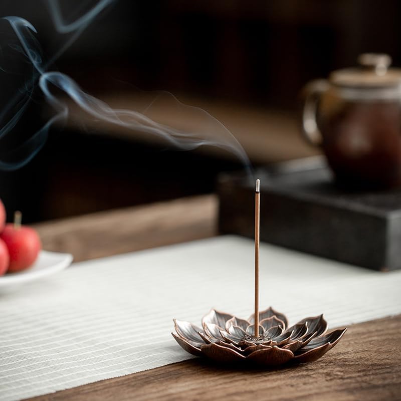 Incense Holder for Sticks,Incense Burner, Lotus Detachable Ash Catcher for Home Decor,Yoga SPA Fragrance Accessories