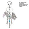 Keychain Dream catcher Feathers Tassels Faux Crystals Charm Bohemian Style Keyring with Lobster Clasp Bags Car Accessories