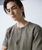 SSY Western York Waffle Henley Neck Half Sleeve Olive Khaki