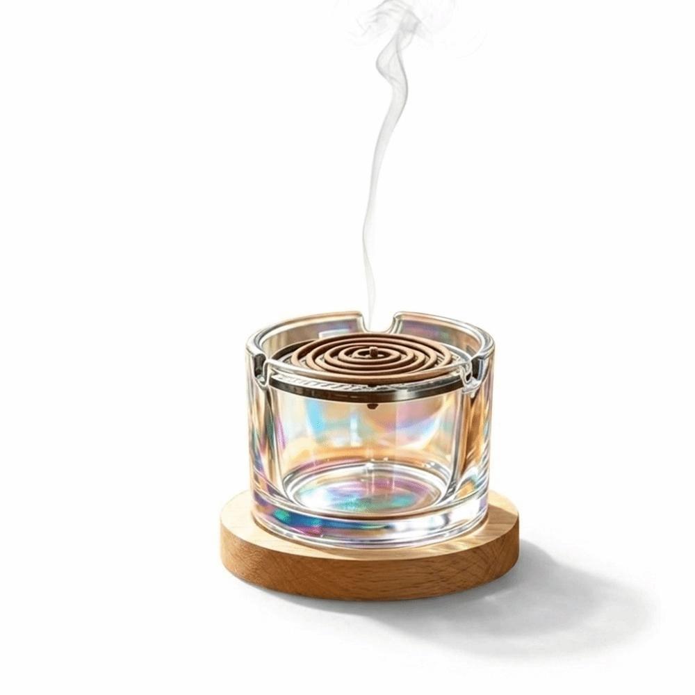 Anti Dust Glass Incense Burner Metal Filter Screen Aromatherapy Stove Home Decor