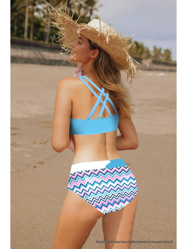 2025 European & American Hot-Selling Women's Quick-Dry Split Bikini - New Style Sexy Print Swimwear