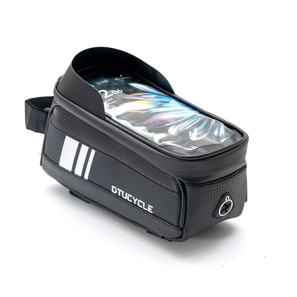 

Water-Resistant Top Tube Bicycle Bag with Touchscreen Phone Holder 22x15x10 cm чорний