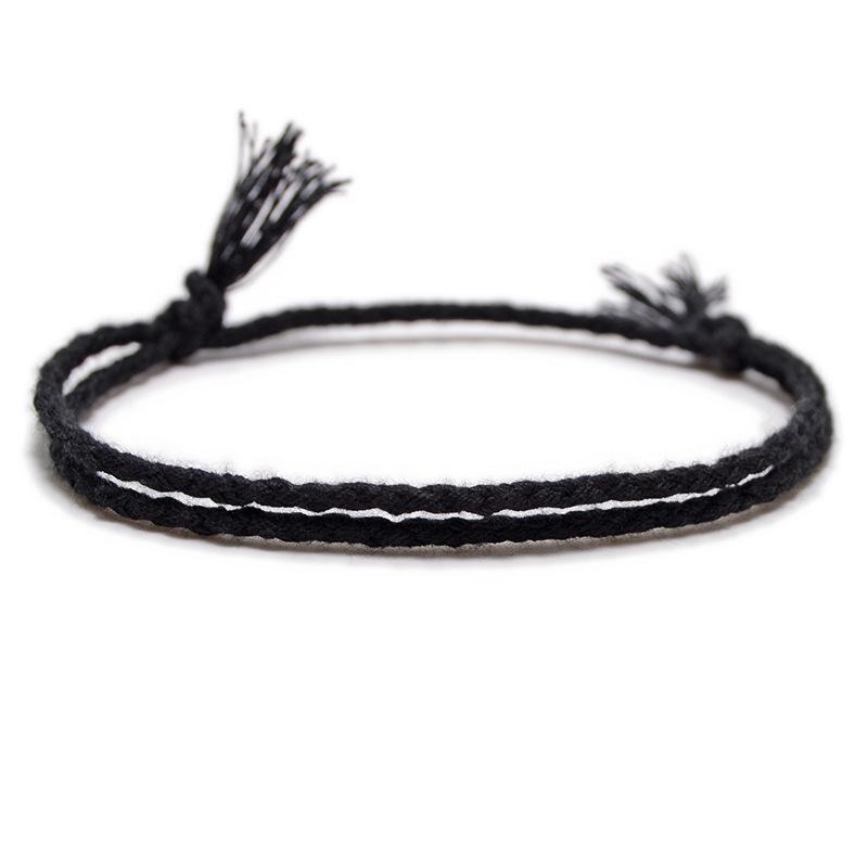 Dopamine Multicolor Cotton Hand-Woven Bracelet - Ladies Simple Bangle