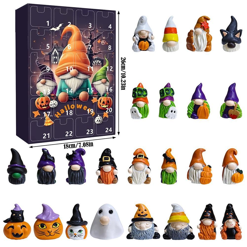 Halloween Cartoon Gnome Countdown Calendar Gnome Figures Countdown Calendar Dwarf Dolls Calendar Gift Box Gift for Boys Girls