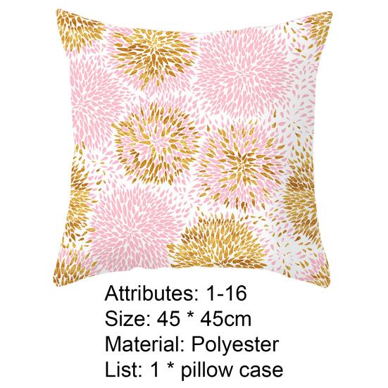 Cushion Cover Soft Washable Square Shape Rose Feathers Nordic Pillowcase for Bed
