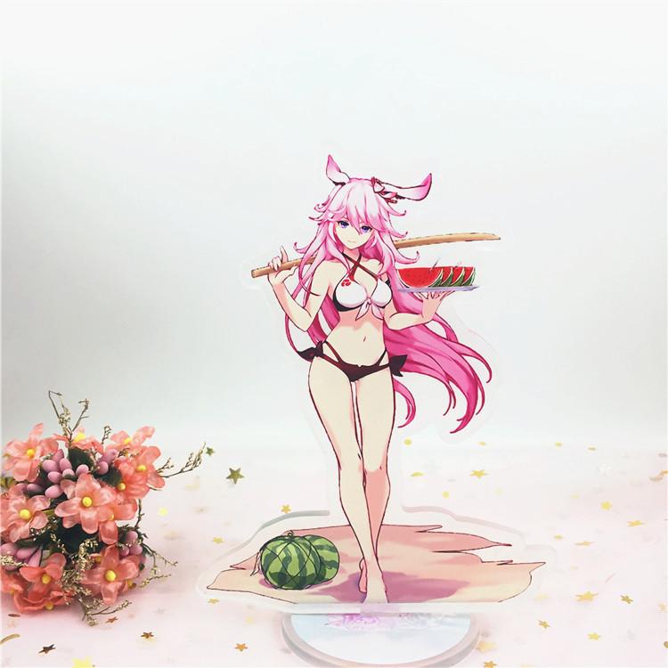 Game Anime Honkai Impact 3 Yae Sakura Teresa Mei Model Acrylic Figure Stand Painted Desk Decor Ornament Gift 15cm