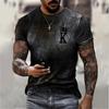 2024 Men's Vintage Clock Print T-Shirt Men's Street Casual Wear Men's Summer Fashion Top Men's Sports Sweat Wicks Short Sleeve