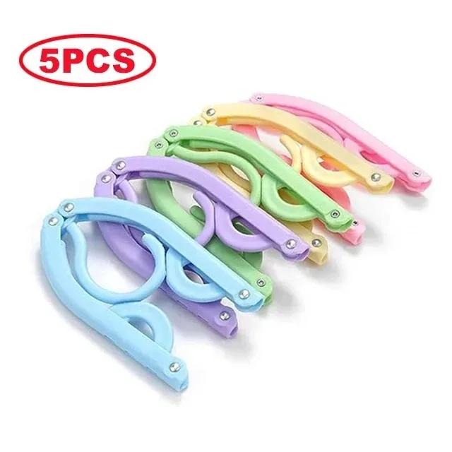 20pcs Portable Colored Folding Clothes Hangers Portable Folding Travel Hangers Clothes Drying Rack for Travel