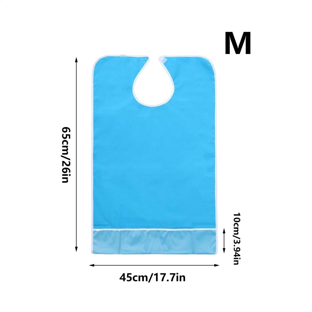 

Bibs For Adults Waterproof Clothing Protector With Crumb Catcher Elderly Bibs Reusable For Elderly Seniors Women Lady Family M синій