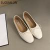 Fashion SUOJIALUN 2024 Spring New Women Flat Fashion Round Toe Bow-knot Slip On Ballerinas Shoes Soft Flat Ladies Casual Dress Ballet Sh