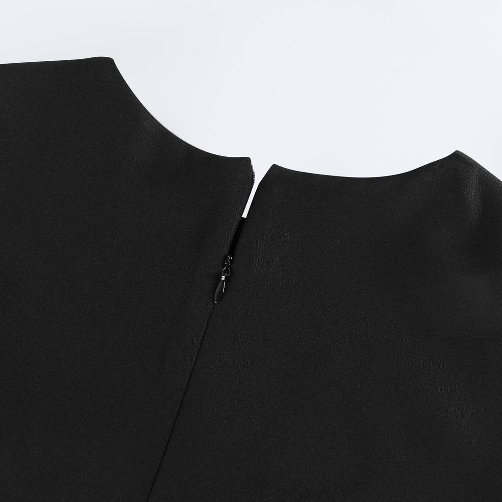 Women's Fashion Casual Solid Color Zipper Sleeveless Round Neck Dress With Belt