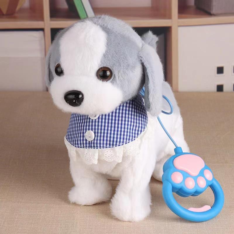 Leash Electric Walking Dog Toy Simulation Singing Puppy Toy Barking Plush Dog Toy Baby Craw Learning Toy Toddler Gift