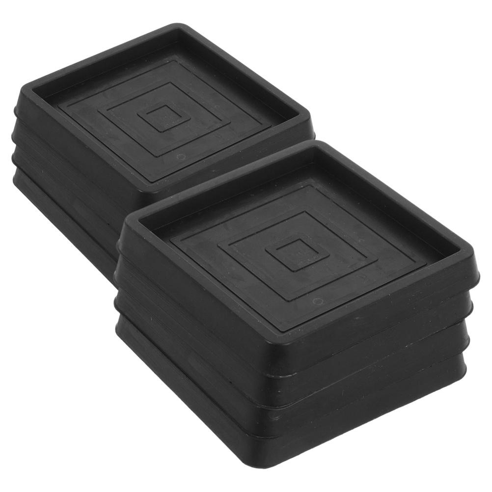 8pcs Anti-Slip Furniture Pads Square Rubber Stoppers Wear-Resistant Floor Protectors For Chairs Sofas Beds Furniture Leg