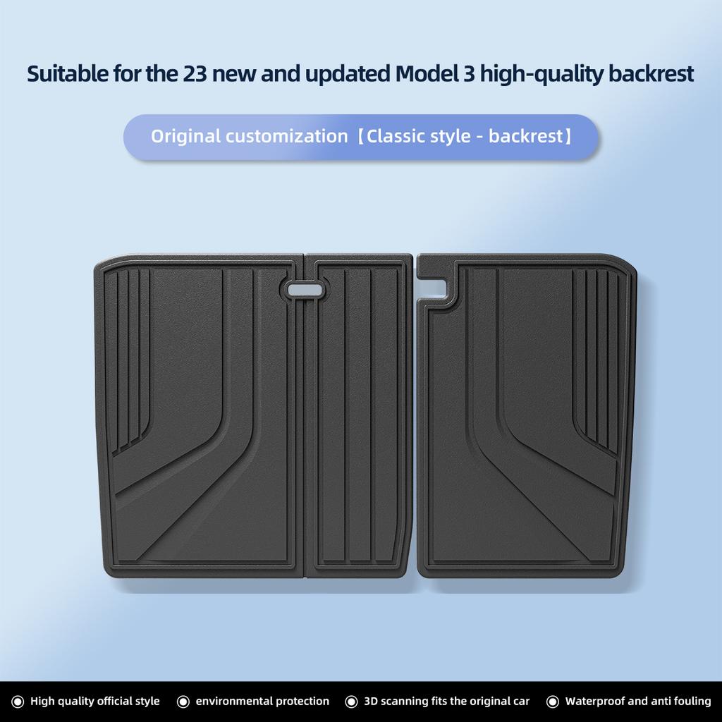 LUCKEASY for Tesla Model 3 Highland 2024 Car Floor Mats TPE 3D Foot Pad Waterproof All Weather Car Accessories Black