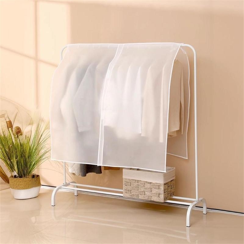 Clear Reusable Wardrobe Clothes Protectors Dustproof Hanging Organizers Clothing Rack Covers For Long Coat Garment Bag
