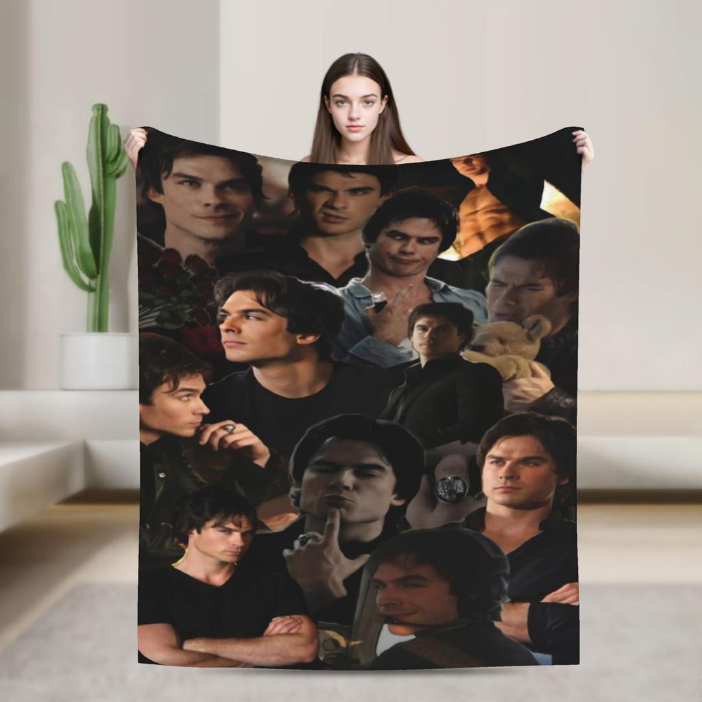 Soft Warm Blanket Decorative The Vampire Diaries Bedding Throws Flannel Bedspread For Couch Bed Pattern Sofa Bed Cover