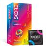 Skore Shades Colored Dotted Condoms 20's Pack Natural Latex Rubber Assorted Colors Pleasure Fit Protection Smooth Feel
