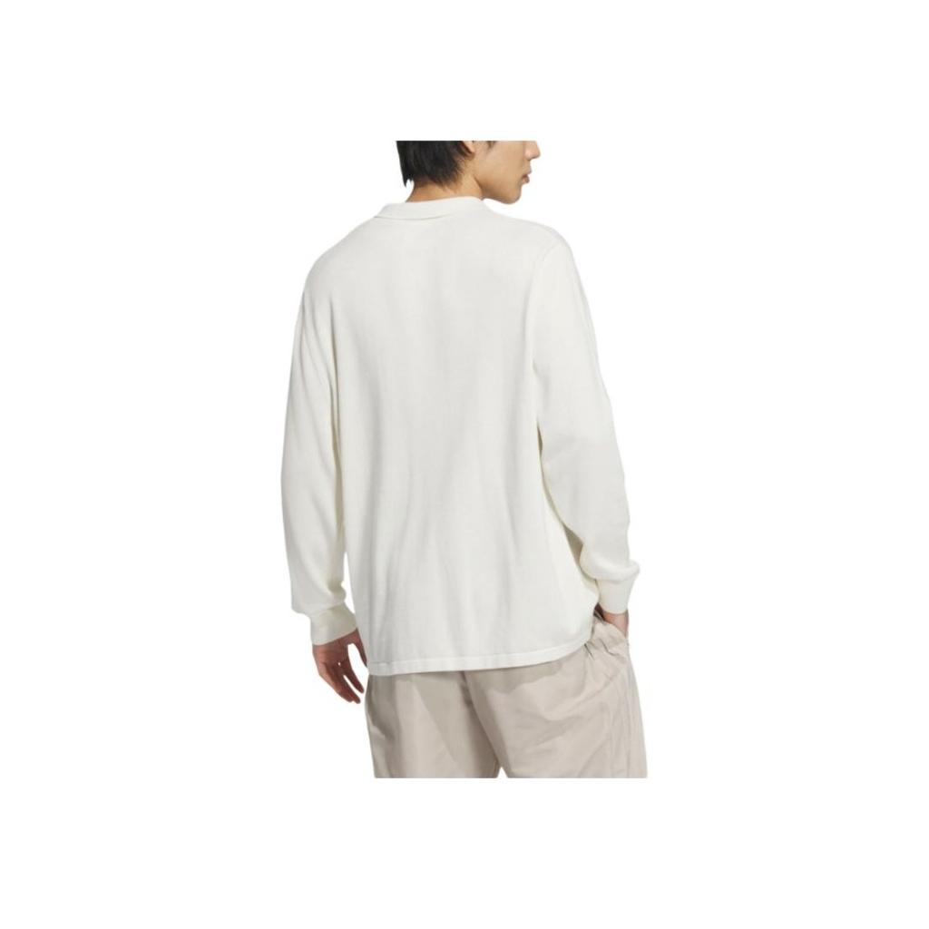 Adidas Originální FW24 Prémiové polo tričko s dlouhým rukávem American Vintage College Styl Jednobarevné Volný střih Polo s dlouhým rukávem Pánské topy JD5806