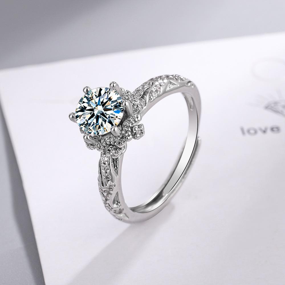 Neuer 925er Sterlingsilberring Verstellbar Schlichtheit Mode Exquisit Herren Damen Schmuck Zubehör Hochzeitssteine Party Geschenke