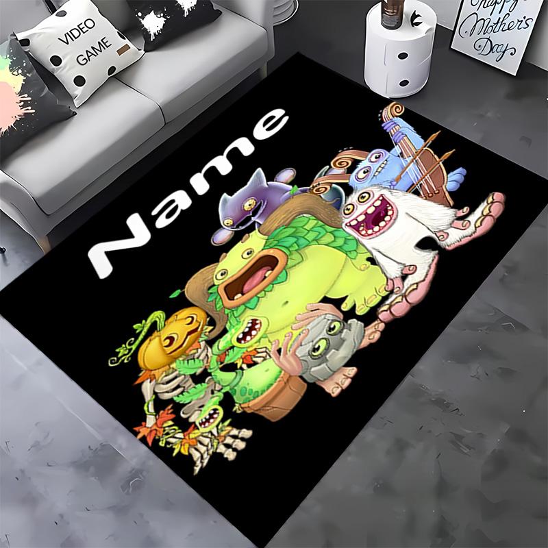 Customizable Name My Singing Monsters Mat-Non Slip Backing,Suitable for Living Room, Bedroom,Bathroom-Soft,Durable,Perfect Gift