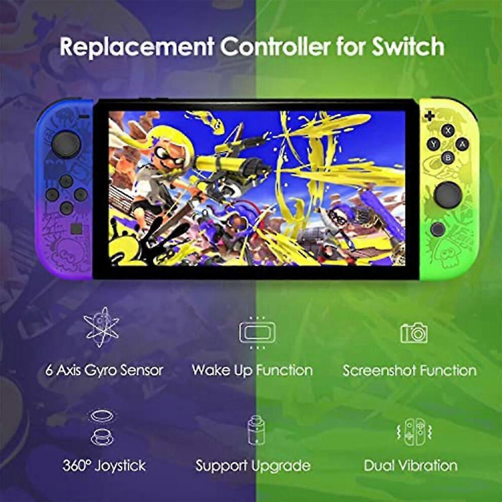 Handle Game Controller Compatible with Nintendo Switch, Wireless Controller with Double Vibration, Wake-Up/Screenshot/Motion Control