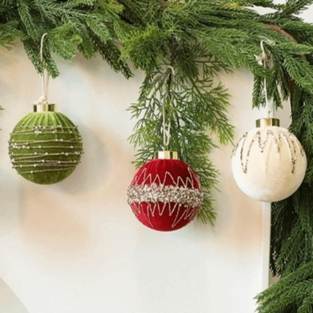 12pcs/set Sparkling Christmas Ball Ornaments 8CM Xmas Window Decor  Festive Decoration