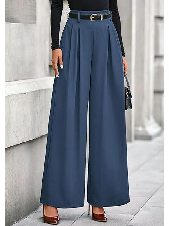 European Casual High-Waisted Wide-Leg Trousers for Women, Slimming and Versatile.
