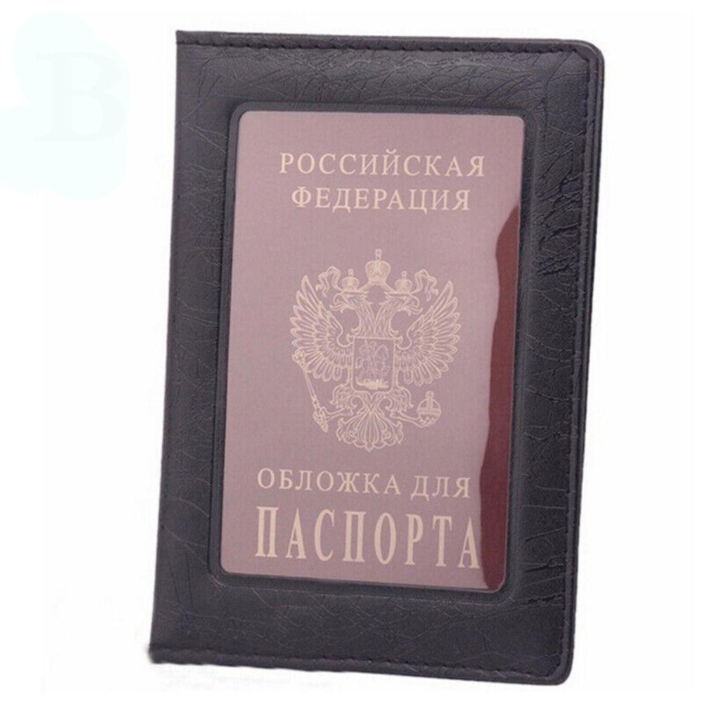 Transparent Window ID Card Ticket Holder PU Leather Business Credit Card Case