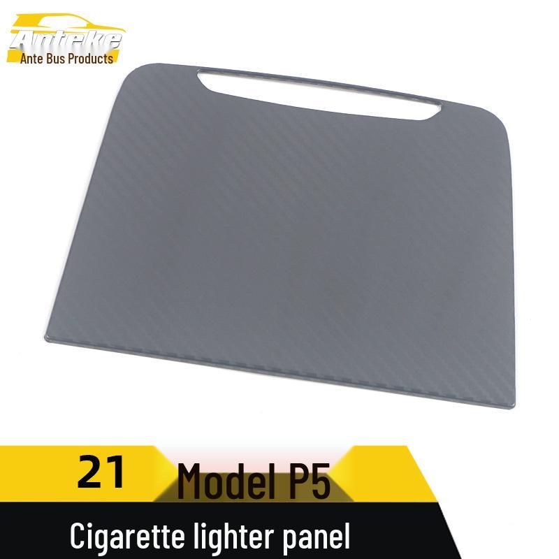 21 P5 Cigarette Lighter Stainless Steel Panel Sticker for Center Console Decorative Frame Car Accessory