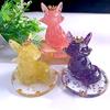 Crystal Gravel Little Fox Resin Ornament for Home, Office, or Car Decoration