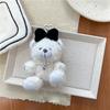 Soft Plush Bear Hanging Ornament Fashionable Soft Bear Keychain with Bowknot Plush Key Accessory for Stylish Bags