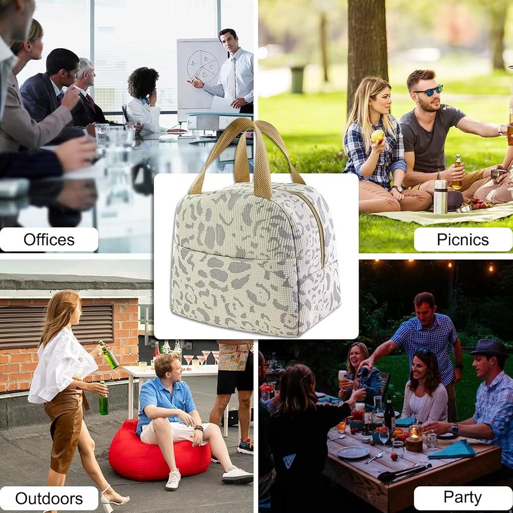 1pc Ink-wash Pattern Insulation Bag Large Capacity Portable Bento Bag Outdoor Travel Hand-held Lunch Bags Household Picnic Bag