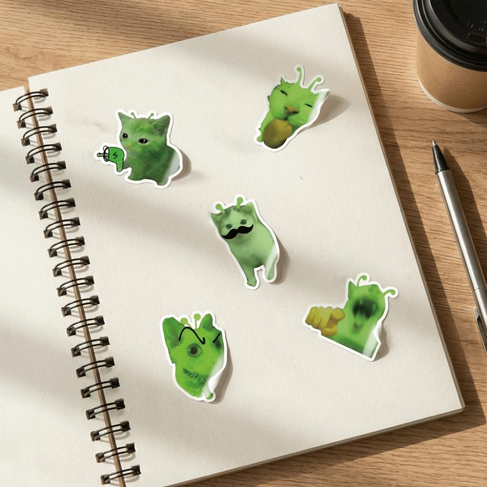 Quirky Style Extraterrestrial Kitten Decals Funny Design Quirky Decals  Journal Decoration