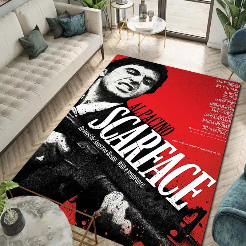 

Scarface Tony 3D Printing Movie Carpet Rug for Bedroom Living Room Home Sofa Decoration,Children Game Large Decor Floor Mat Gift 40x60cm