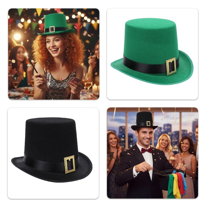 Cappello Unisex Leprechaun Jazz Cabaret Tessuto Morbido in Cotone Perfetto Per Feste A Tema Evento