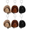 Stylish Western Cowboy Hat Keychain Pendant Durable Polyester Keyrings Portable Bag Keychains Decoration For Men Women Gift