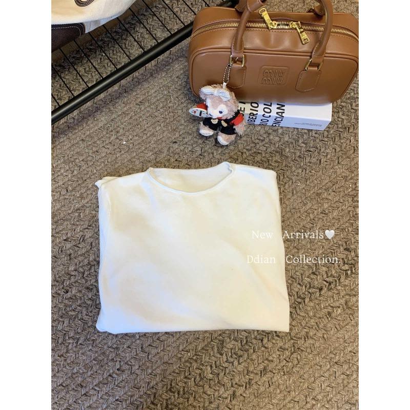 Simple round neck basic knitted bottoming shirt women's autumn and winter casual loose inner top curled sweater