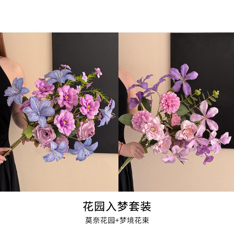 Französische Luxus-Kunstblumen Künstliche Simulierte Blumensträuße Hochwertige Realistische Foto-Requisiten Muttertag Hochzeitsdeko