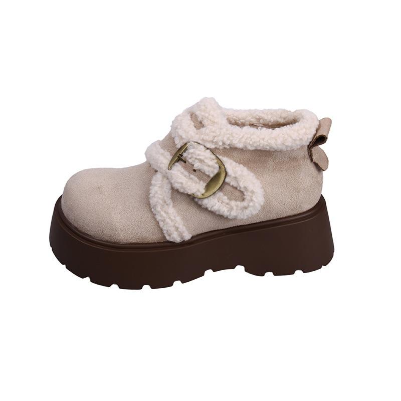 Bottes de neige à semelles épaisses et rehaussantes pour femmes, nouvelles chaussures d'hiver pour femmes, chaussures en coton thermique velours