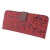 Indenya Inden Long Wallet, Large, Slim, Deerskin, Red with Black Lacquer, Floral Arabesque Pattern, 2107-03-041