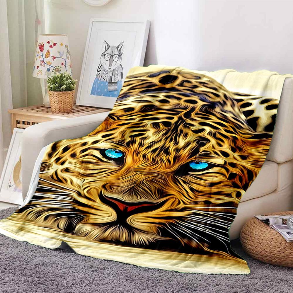 1pc Tiger Print Blanket Lightweight Blanket Throw Blanket For Sofa, Bed, Travel, Camping, Livingroom, Office, Couch, Chair Yy251010074
